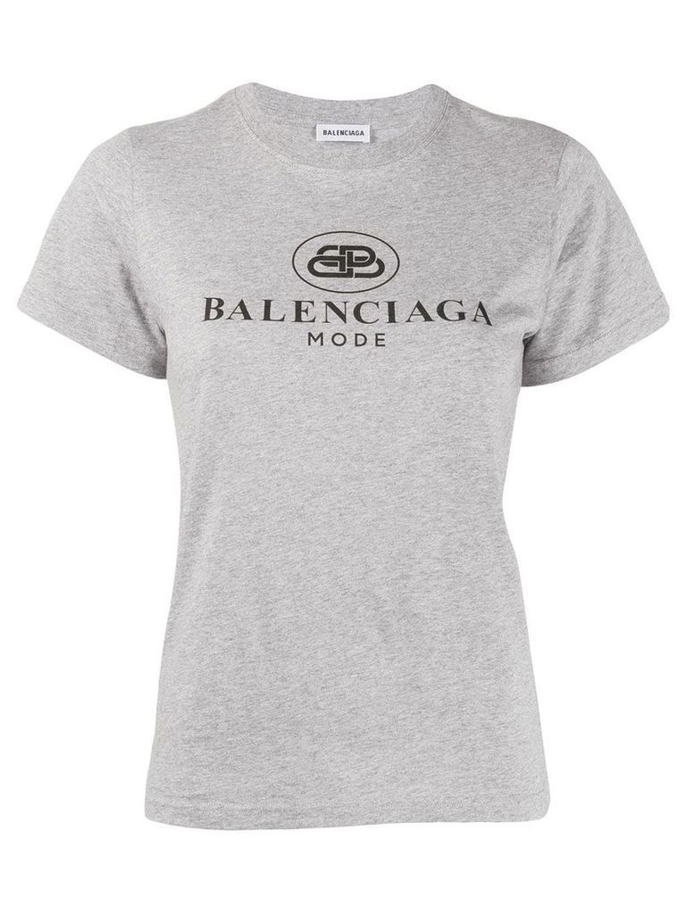 Balenciaga Short-sleeve fitted T-shirt - Grey