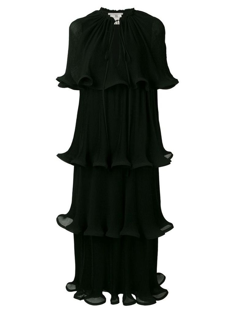Stella McCartney tiered lettuce-hem dress - Black