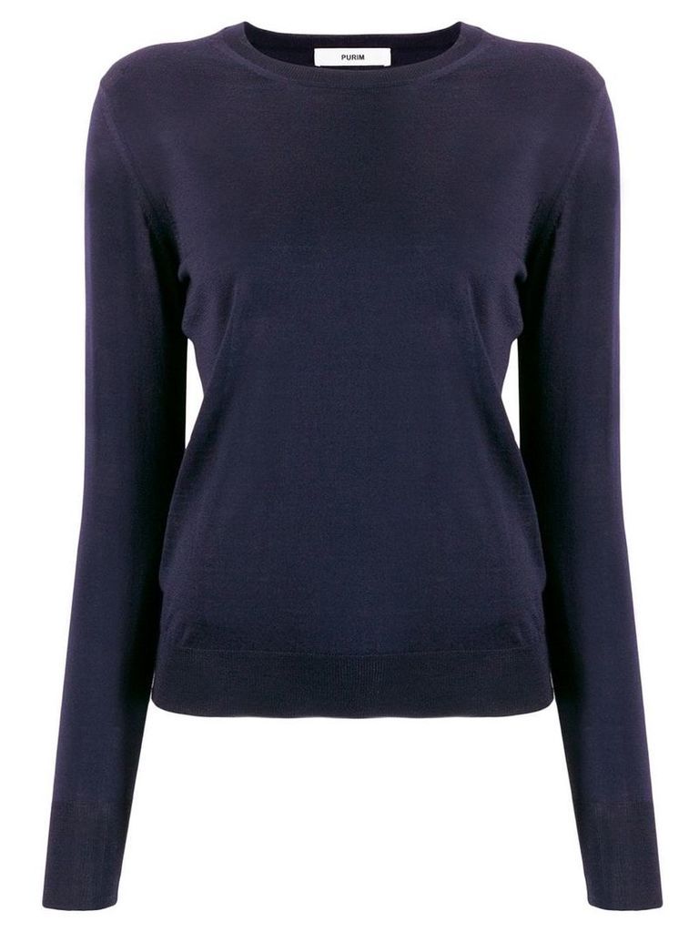 Roberto Collina round neck knitted top - Blue