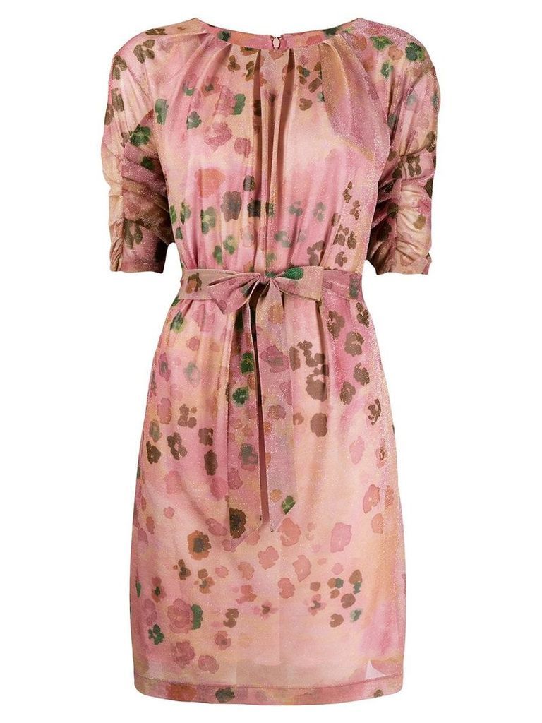 Blumarine short floral print dress - PINK