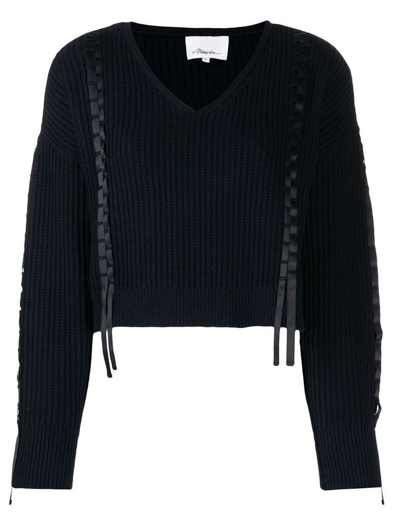 3.1 Phillip Lim cropped knitted jumper - Blue