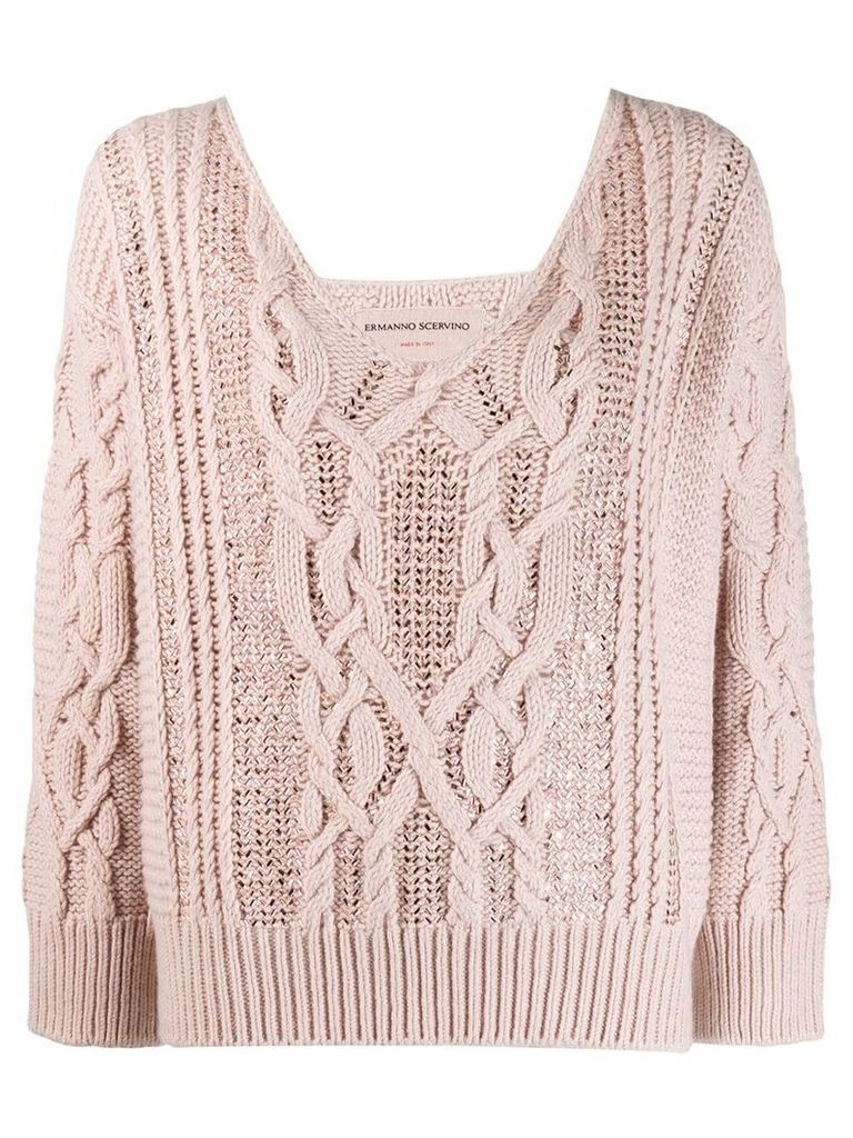 Ermanno Scervino cable knit sweater - PINK