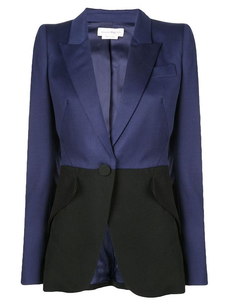 Alexander McQueen two-tone tailored blazer - Black