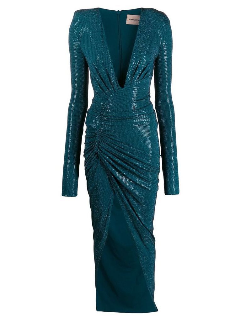 Alexandre Vauthier long-sleeve fitted maxi dress - Blue