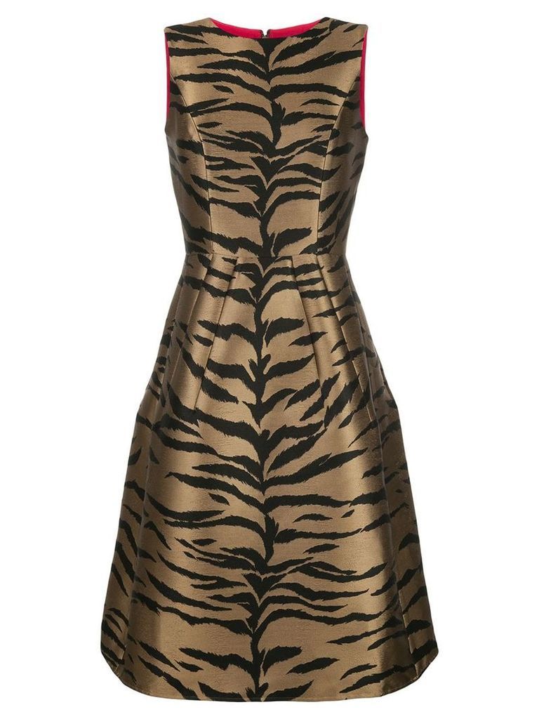 Carolina Herrera metallic tiger print dress - Brown