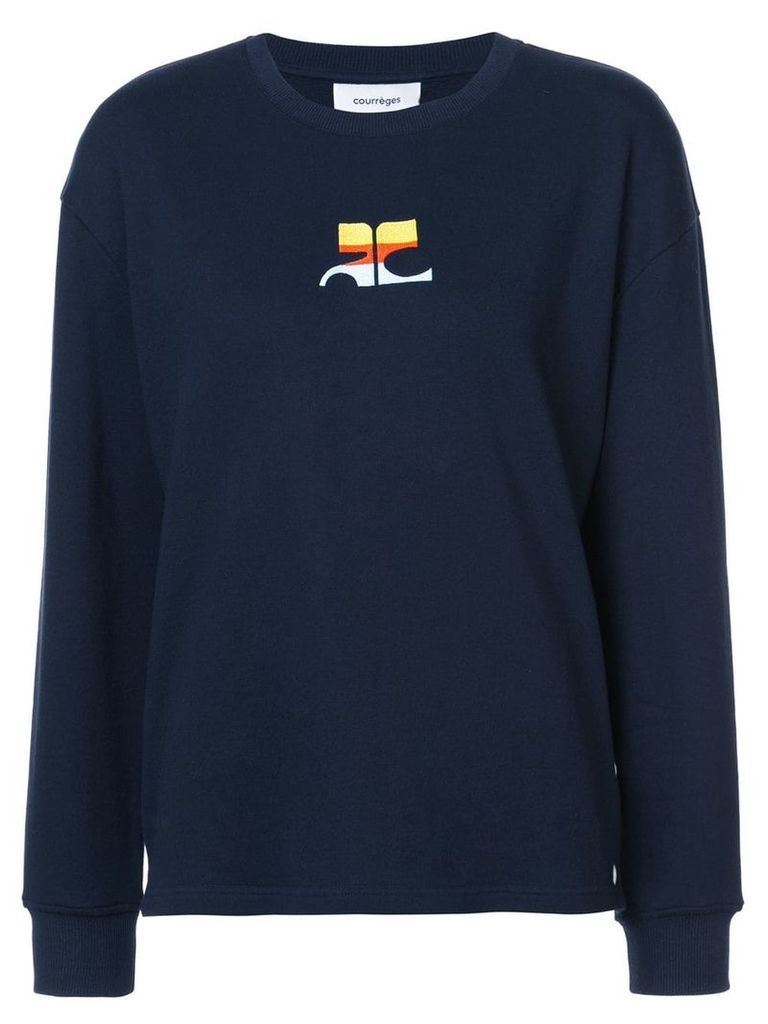Courrèges logo embroidered sweatshirt - Blue