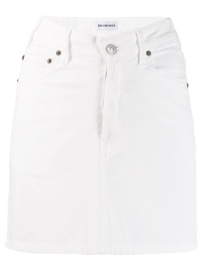 Balenciaga denim mini skirt - White