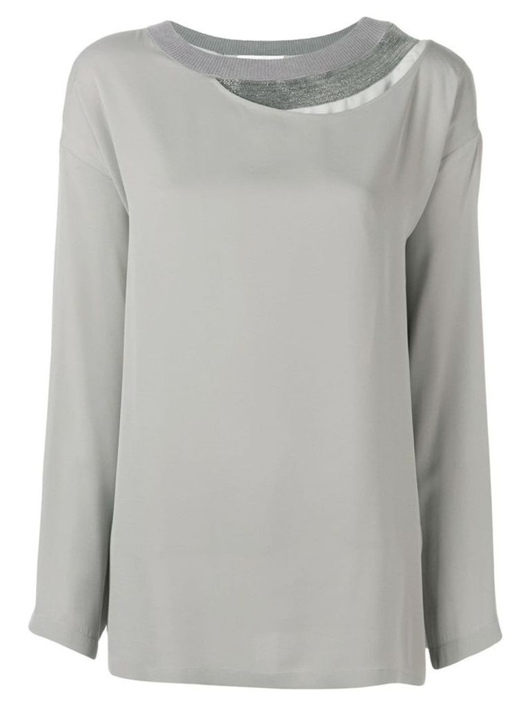 Fabiana Filippi layered neck blouse - Grey