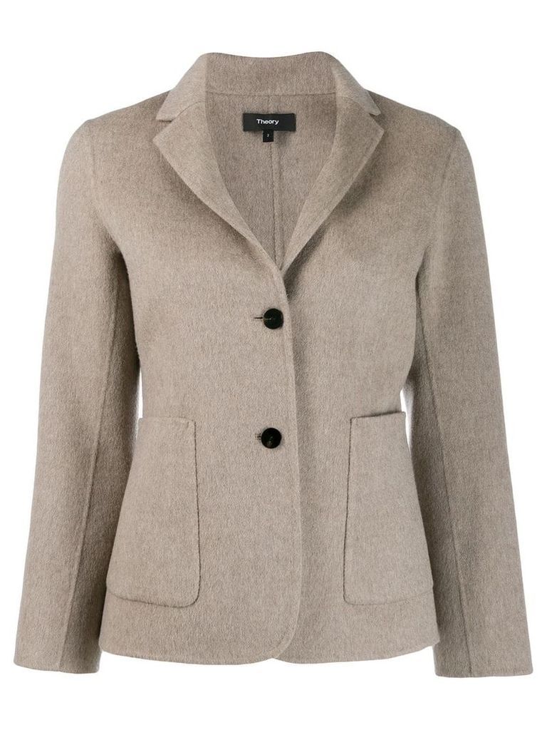 Theory single-breasted fitted blazer - NEUTRALS