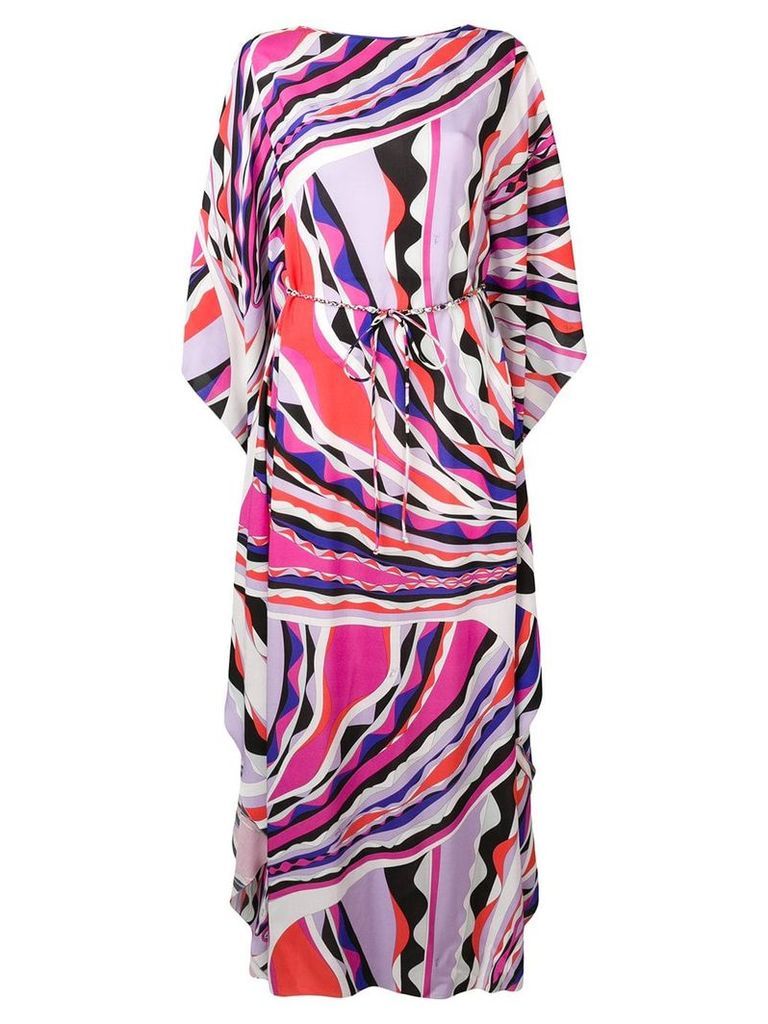 Emilio Pucci Burle Print Belted Maxi Dress - PINK