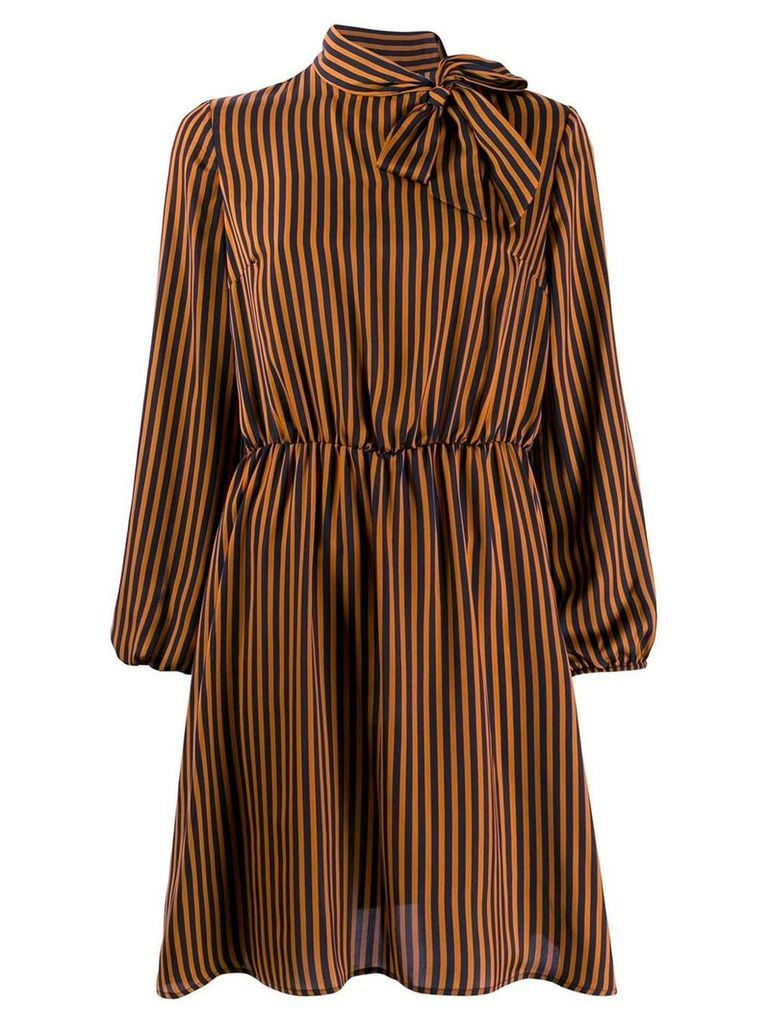 LIU JO striped long sleeve dress - ORANGE