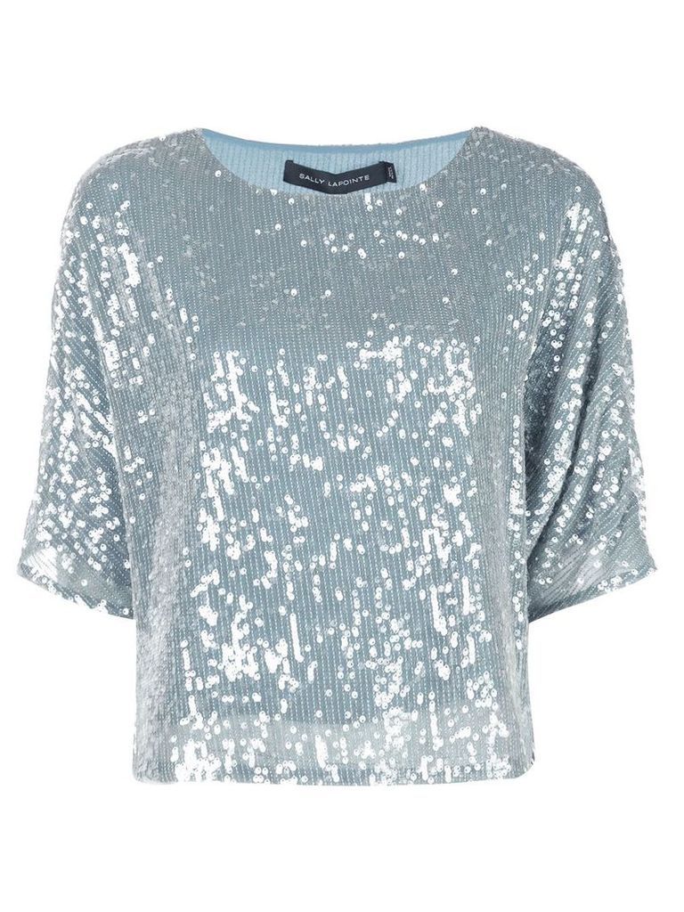 Sally Lapointe sequin embroidered top - Blue