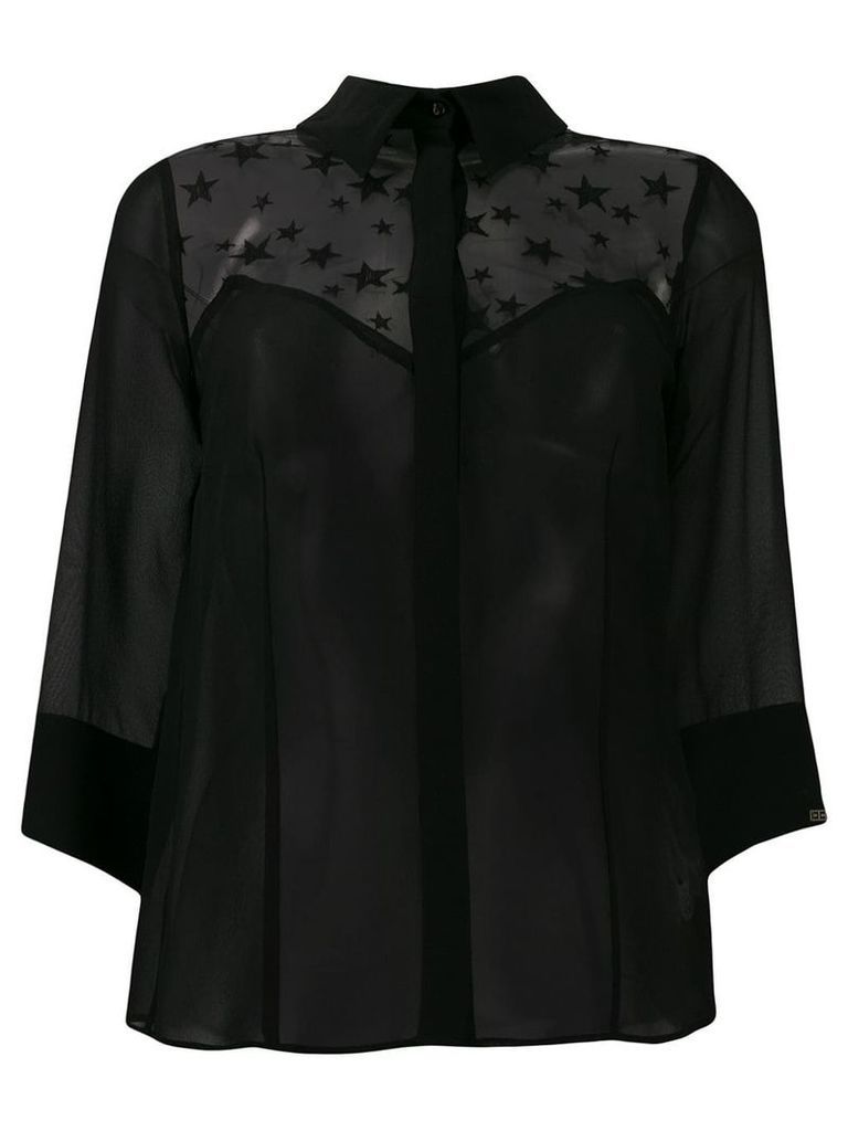 Elisabetta Franchi star print blouse - Black