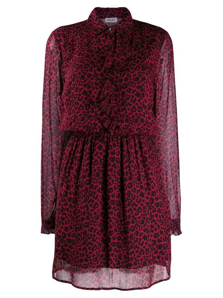 LIU JO leopard print shirt dress - Red