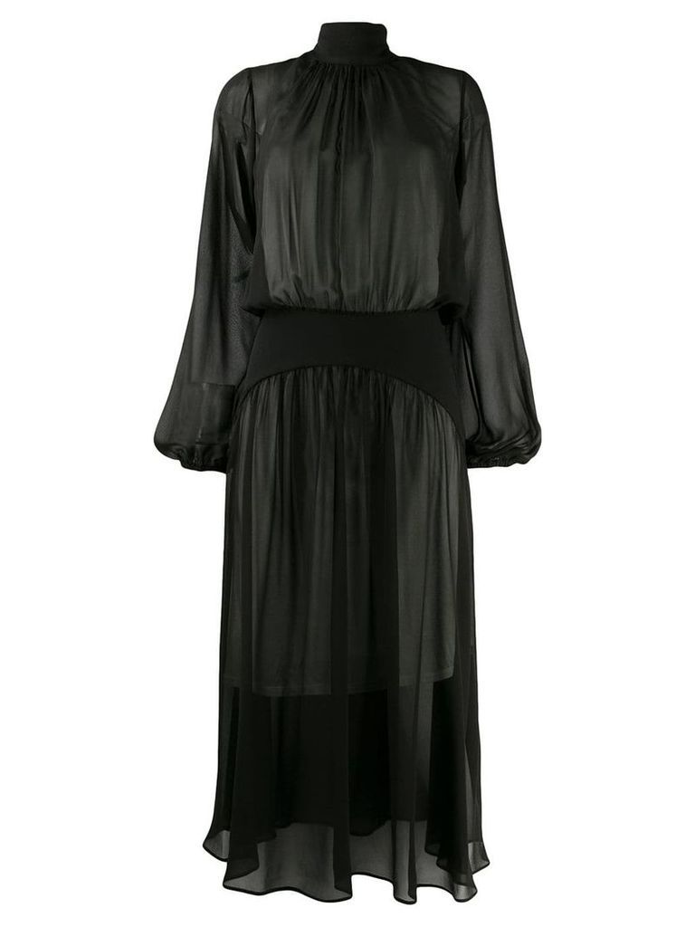 Nº21 sheer long dress - Black