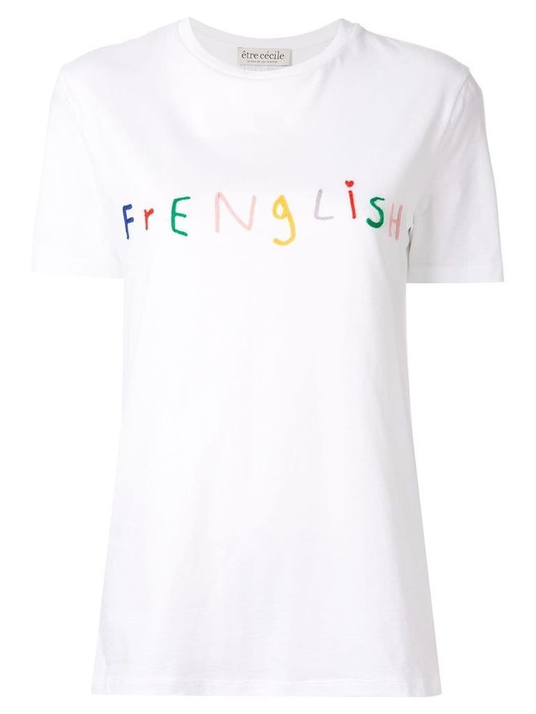 Être Cécile Frenglish embroidery T-shirt - White