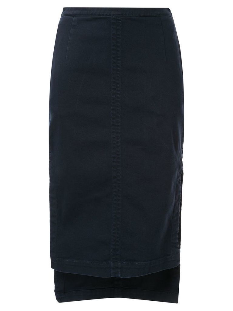 Nº21 slit midi pencil skirt - Blue