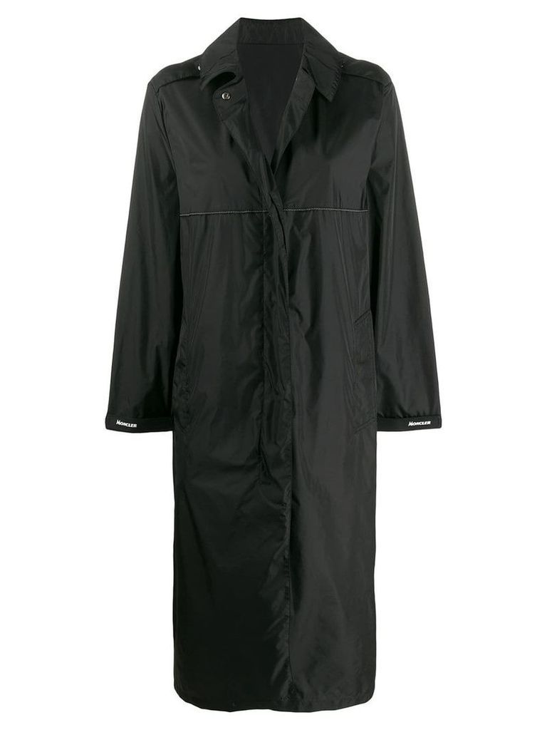 Moncler logo oversized coat - Black