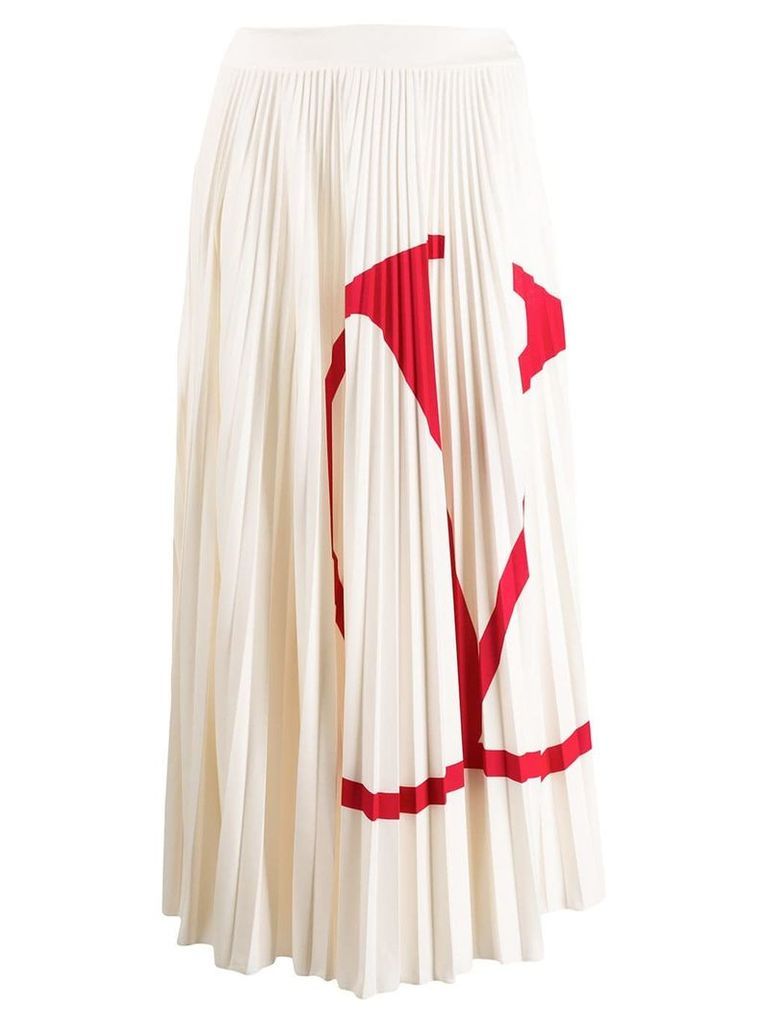Valentino VLOGO pleated skirt - Neutrals