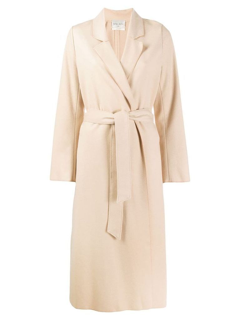 Forte Forte belted single-breasted coat - NEUTRALS