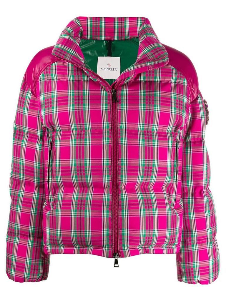 Moncler plaid padded jacket - PINK