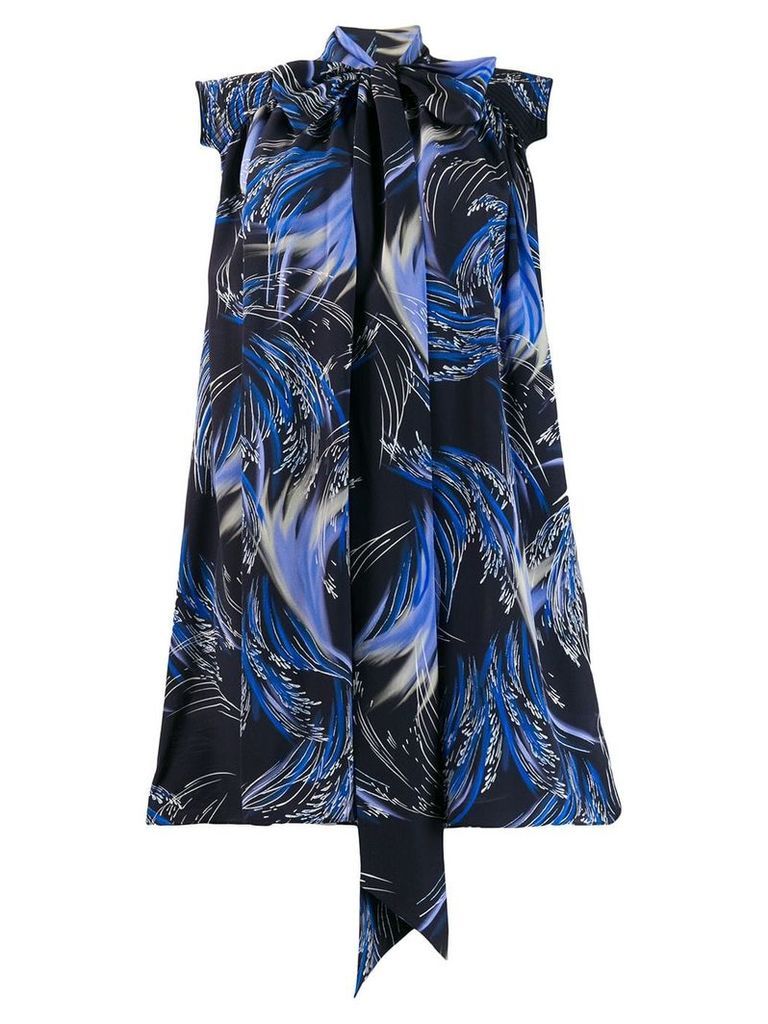Givenchy knot detail printed dress - Blue