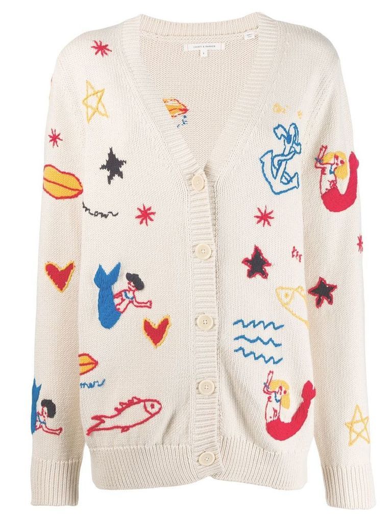 Chinti & Parker nautical patterned cardigan - NEUTRALS