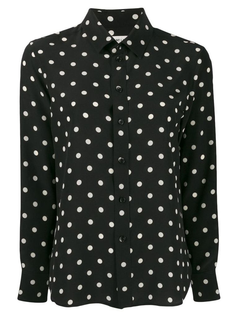 Saint Laurent polka dot buttoned shirt - Black