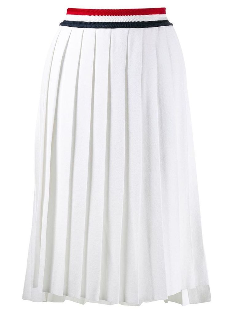 Thom Browne stripe waist pleated skirt - White