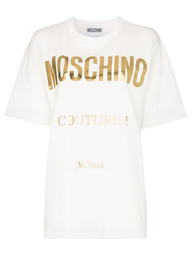 Moschino large logo print T-shirt - White