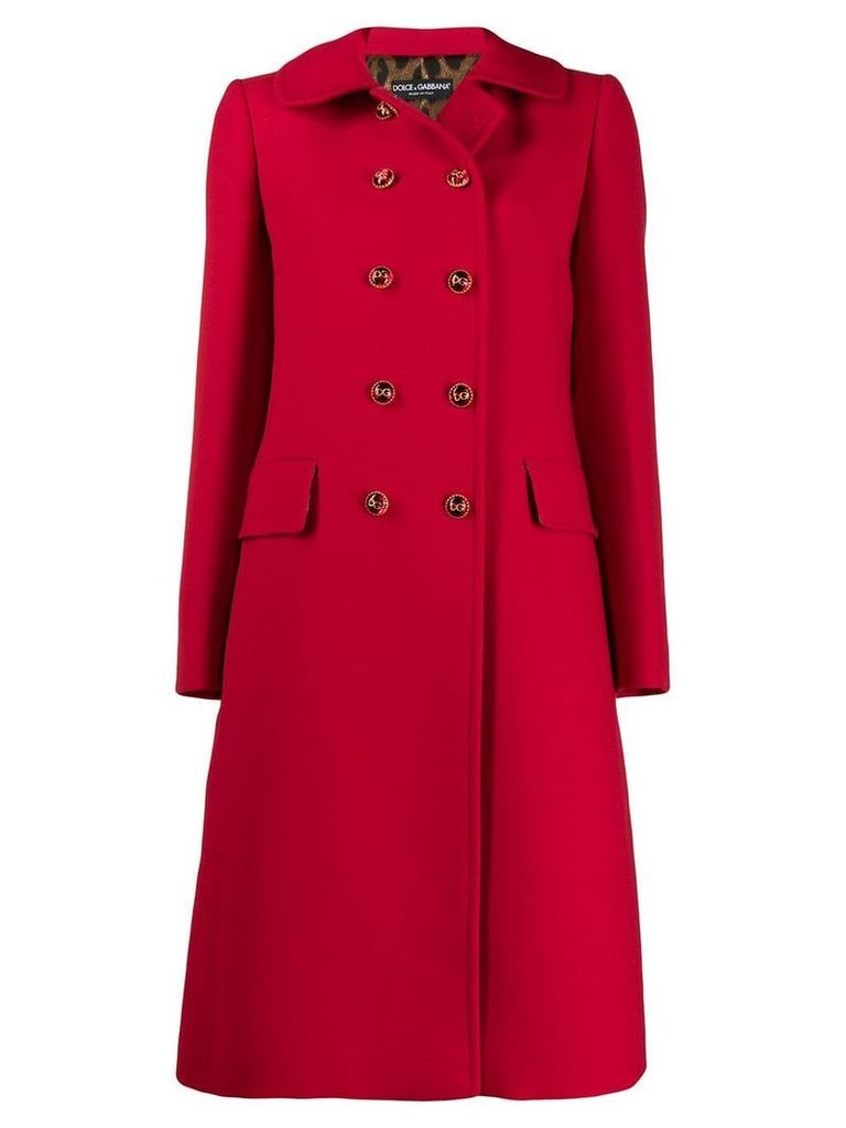 Dolce & Gabbana double breasted mid-length coat - Red