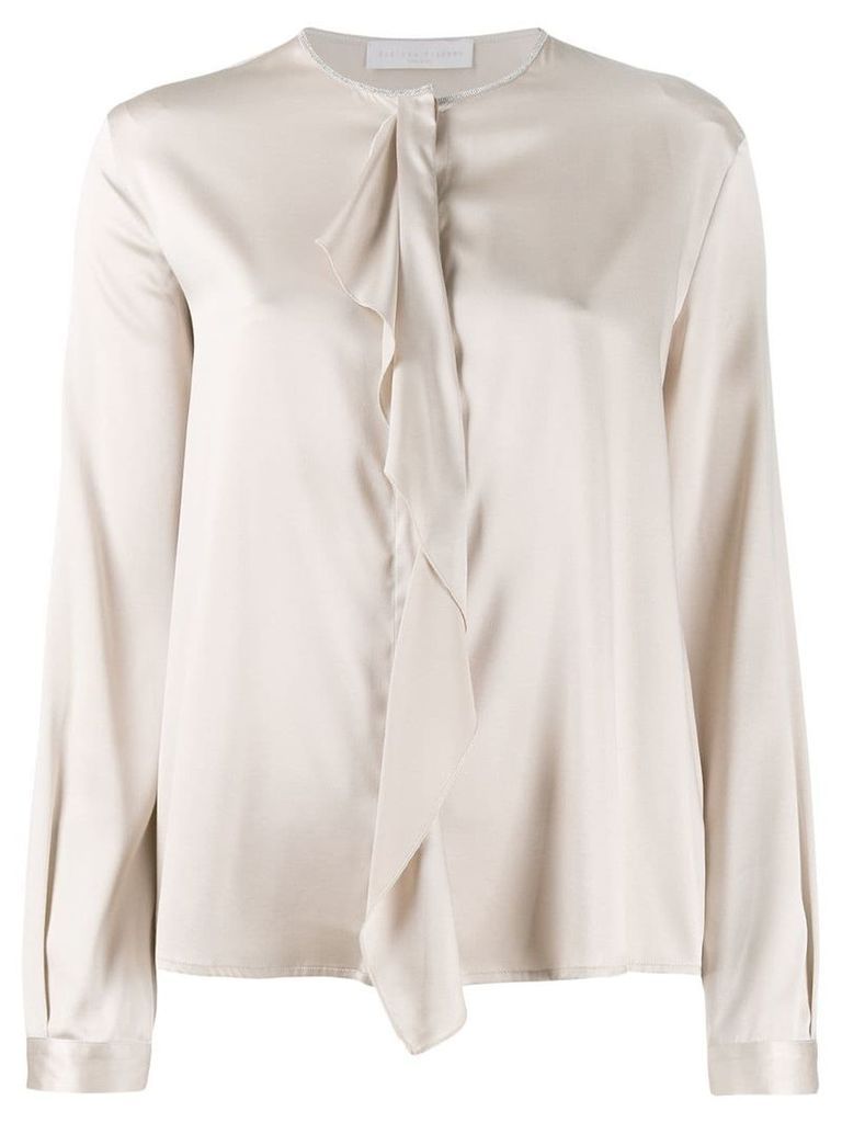 Fabiana Filippi drape-front silk blouse - NEUTRALS