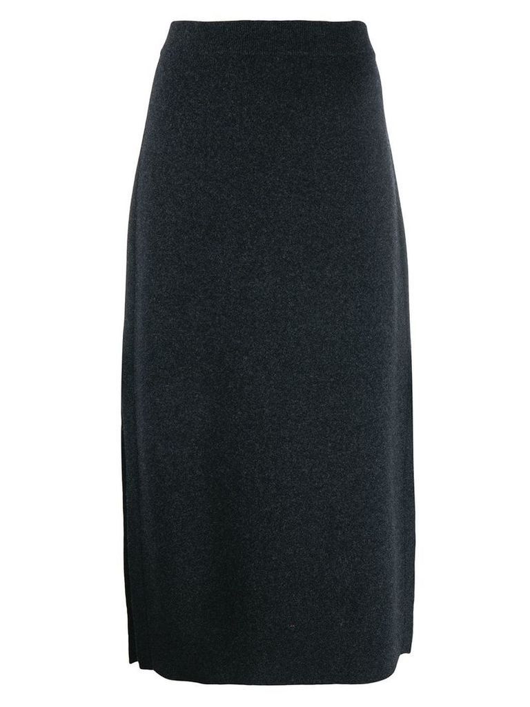Pringle of Scotland side slit knitted skirt - Grey