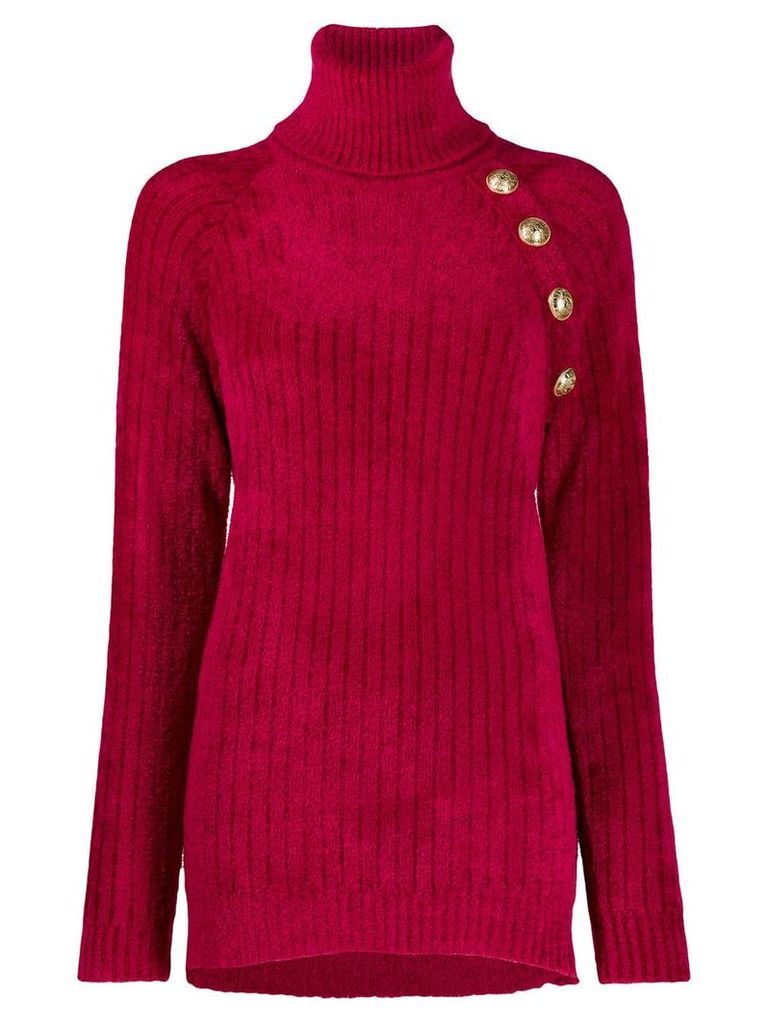 Balmain turtle neck sweater - Red