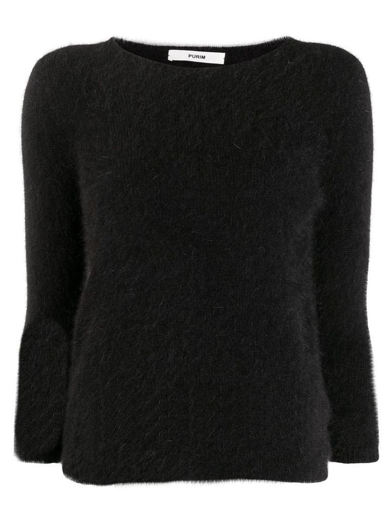 Roberto Collina boat neck knitted top - Black