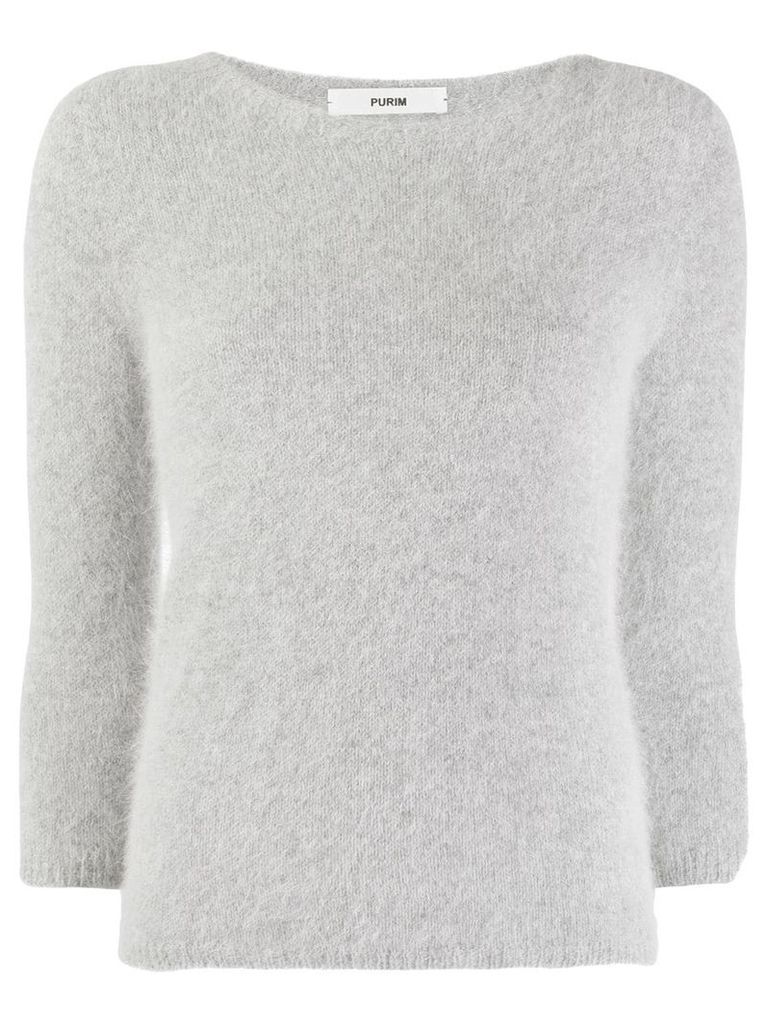 Roberto Collina furry knit sweater - Grey
