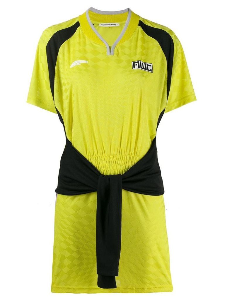 T By Alexander Wang tie front sports dress - Yellow