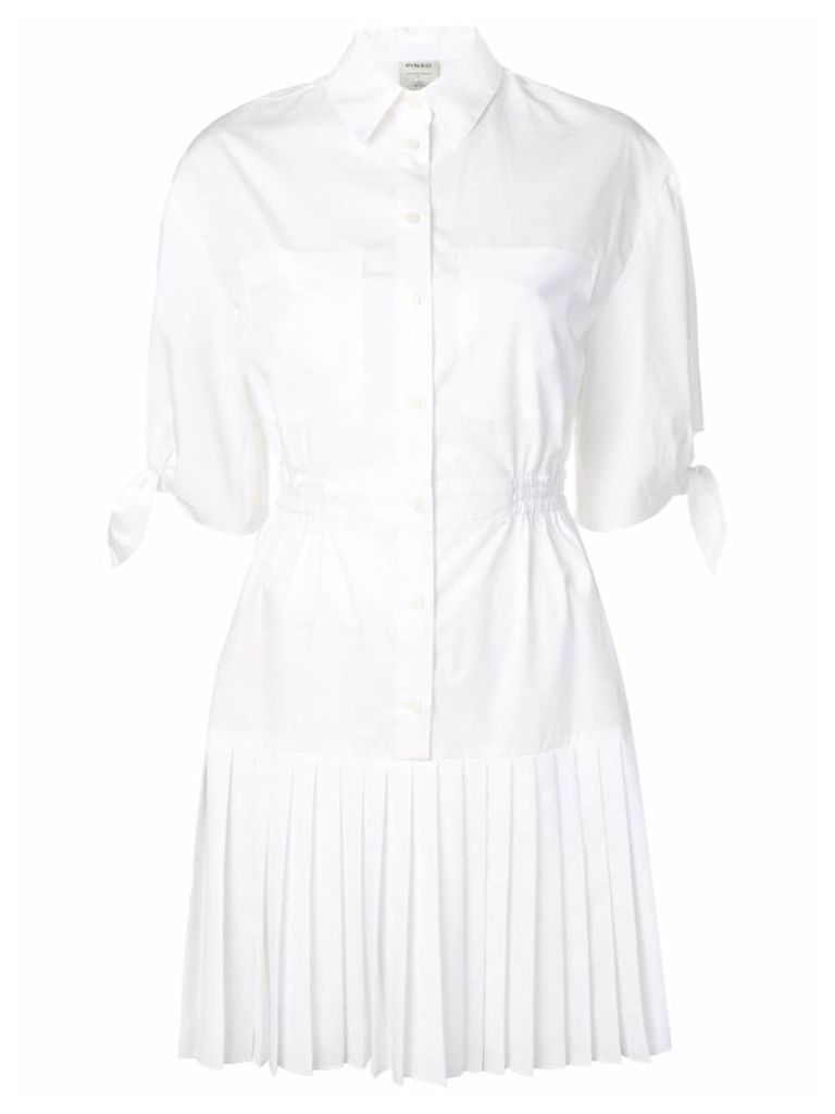 Pinko pleated mini shirt dress - White
