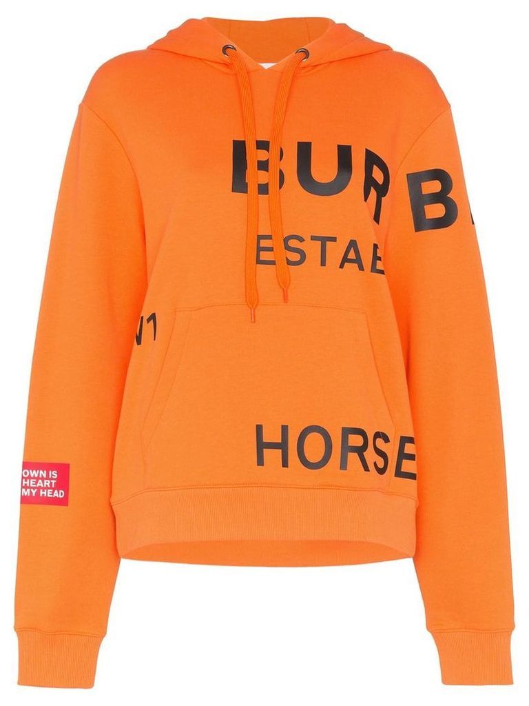 Burberry Horseferry logo print hoodie - Orange