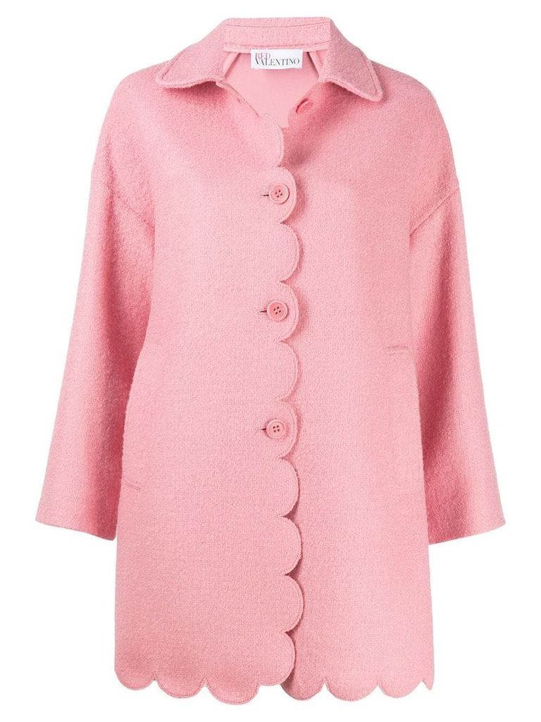 Red Valentino scalloped sing breasted coat - PINK