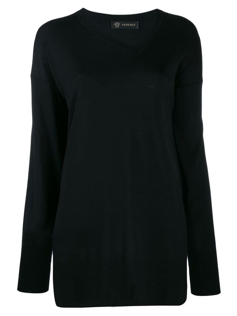 Versace short loose knitted dress - Black