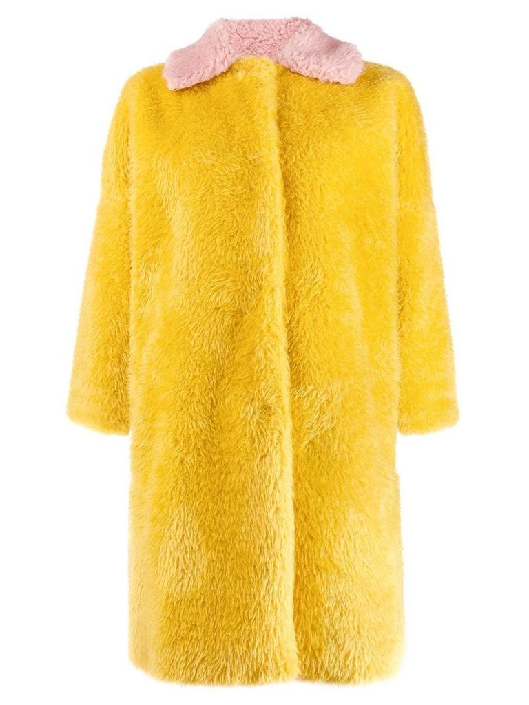 L'Autre Chose faux fur coat - Yellow