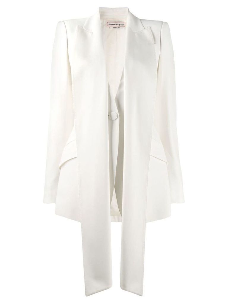 Alexander McQueen oversized lapel blazer - White