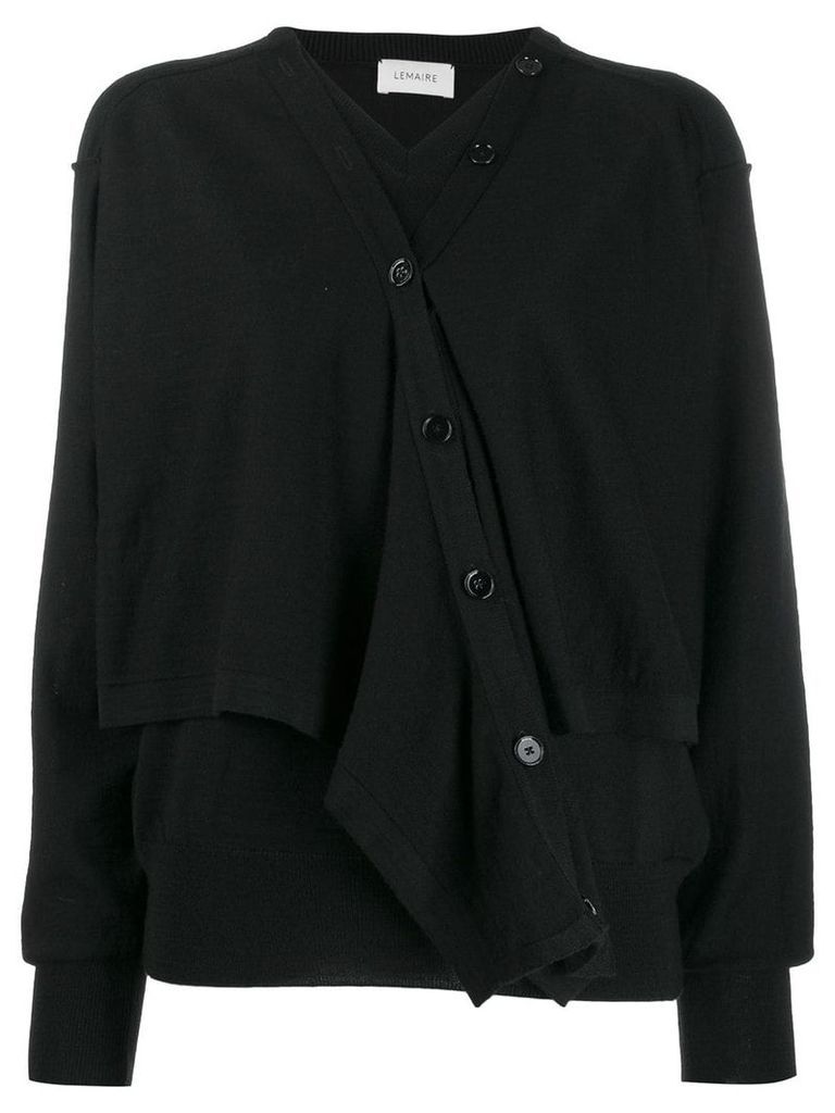 Lemaire layered button up cardigan - Black