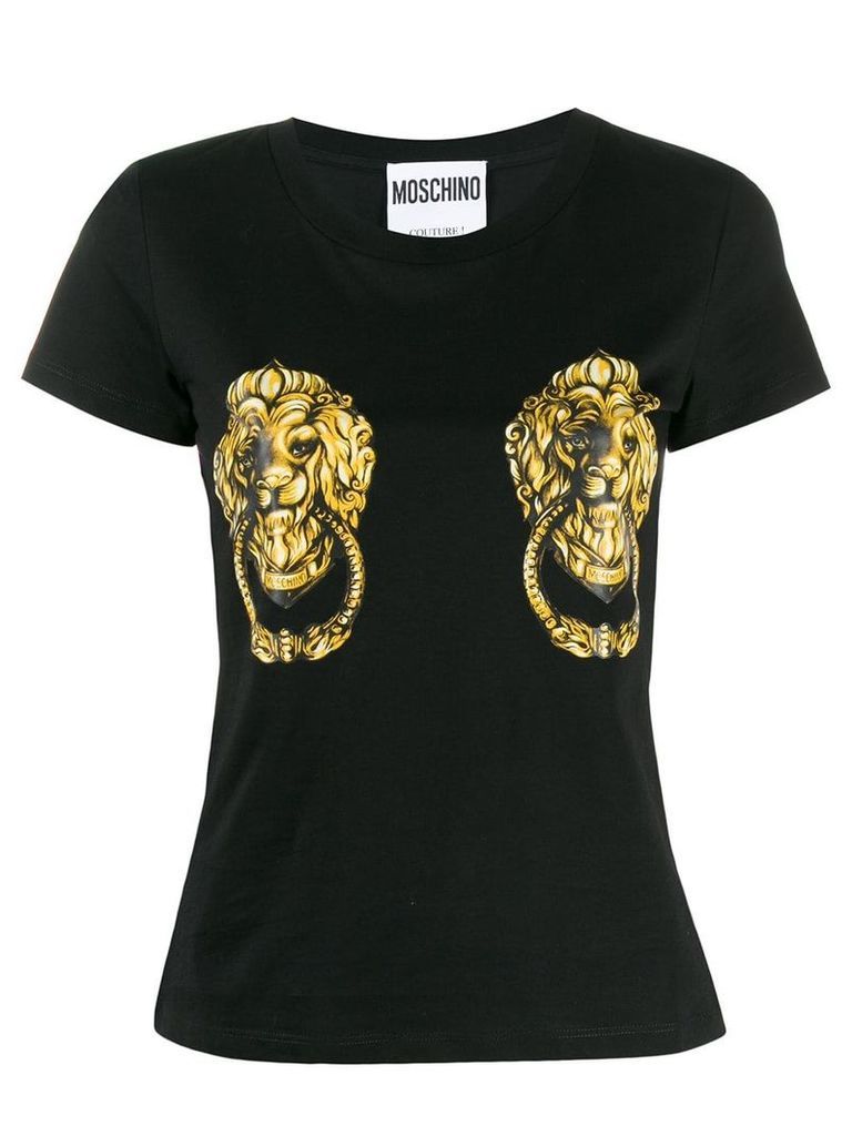 Moschino lion head handle T-shirt - Black