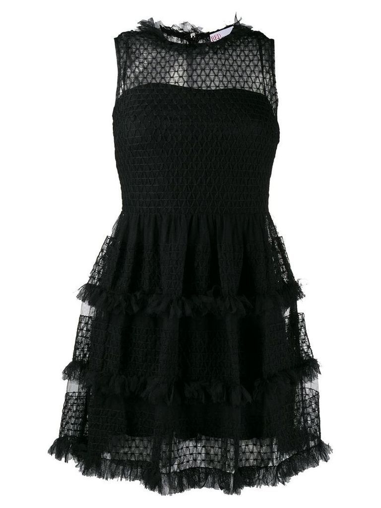 RedValentino short frilled dress - Black
