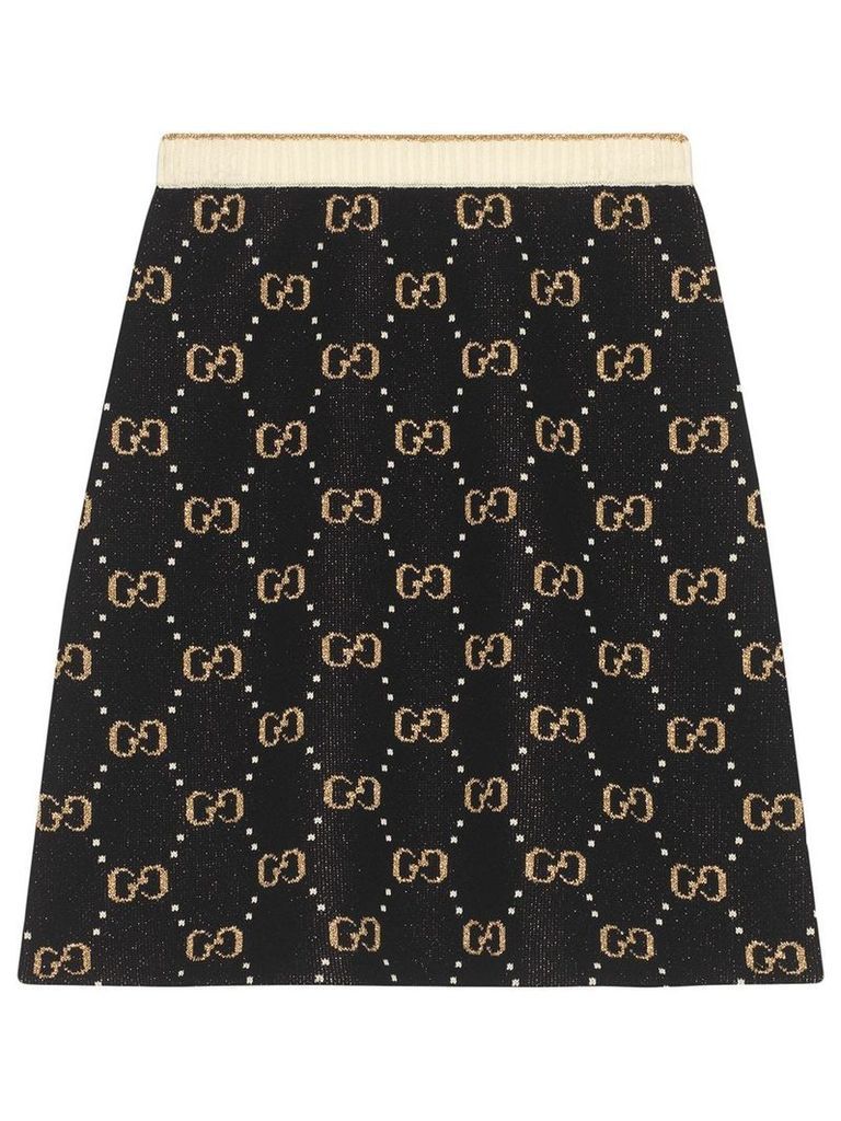 Gucci GG pattern knit A-line skirt - Black