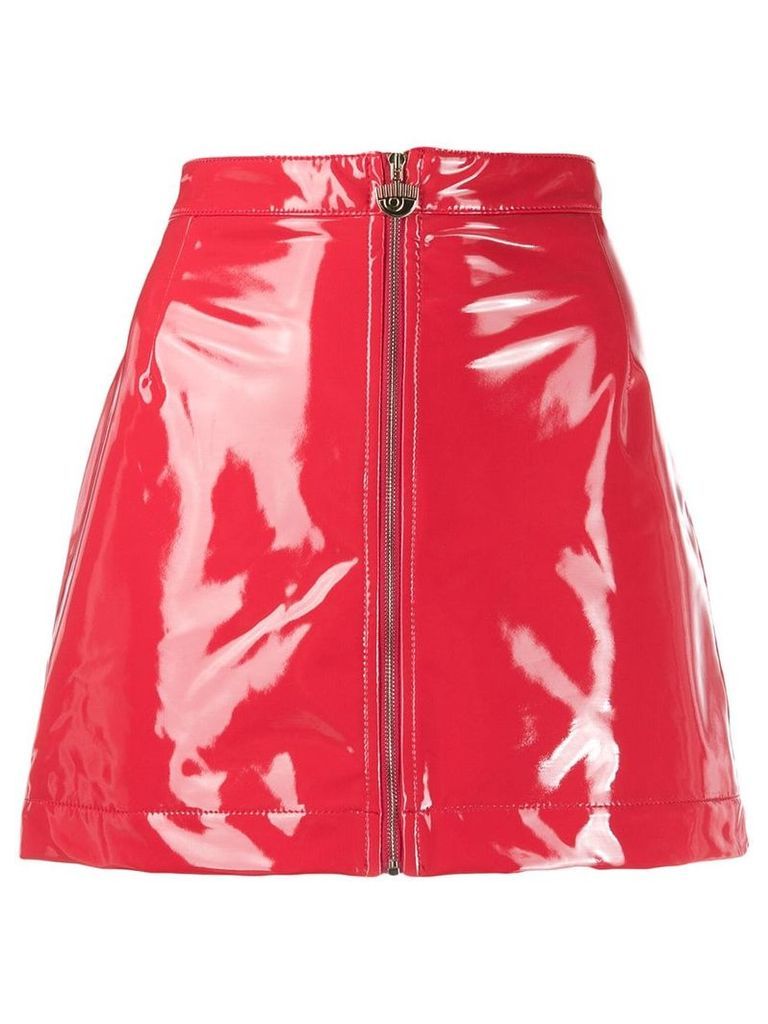 Chiara Ferragni vinyl zip skirt - Red