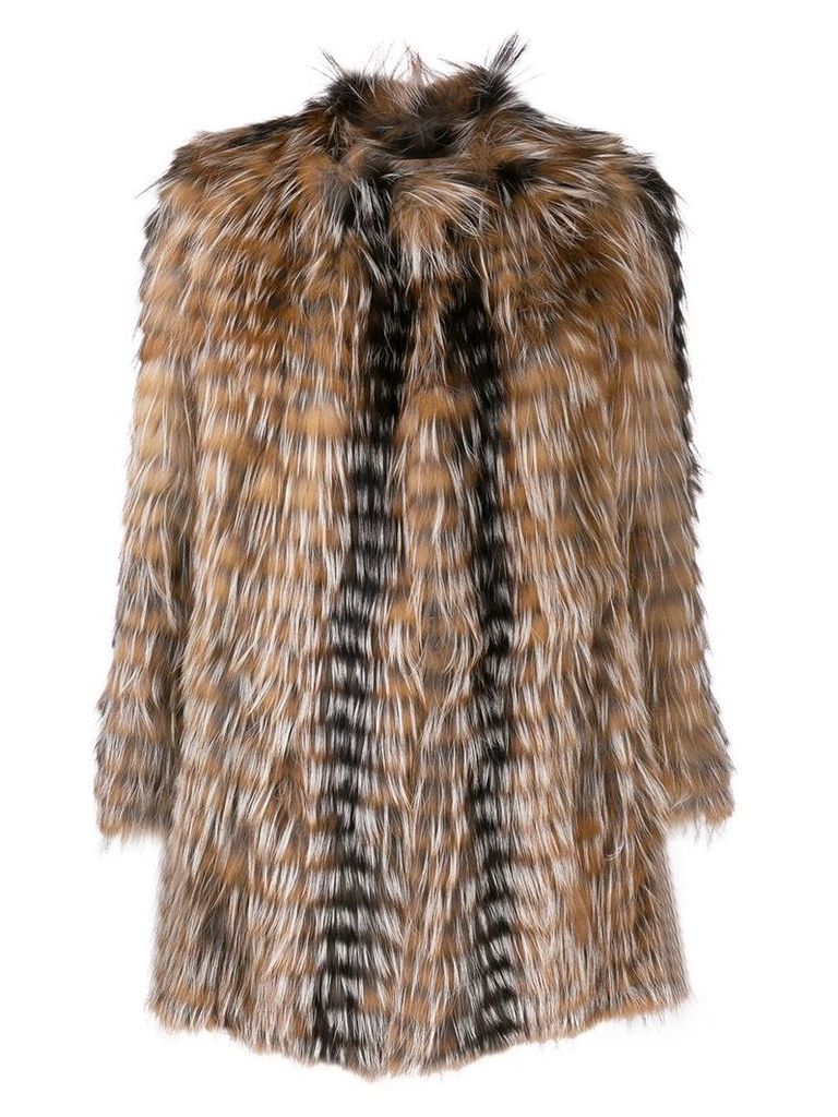 Yves Salomon short fur coat - Brown