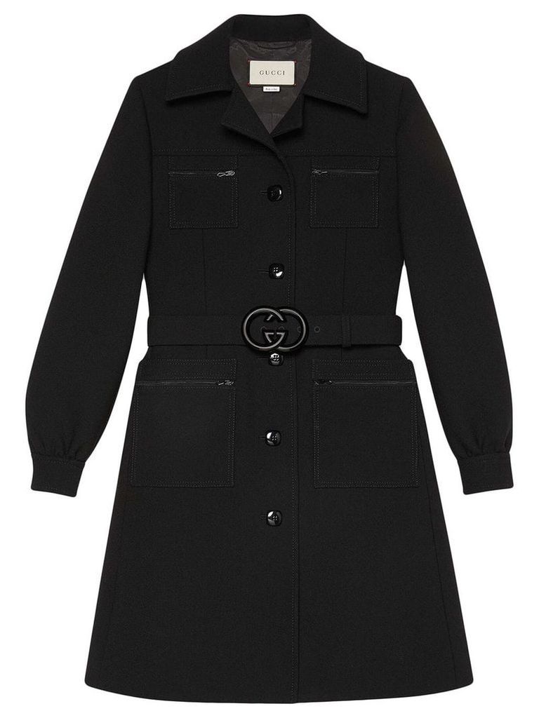 Gucci GG belt coat - Black